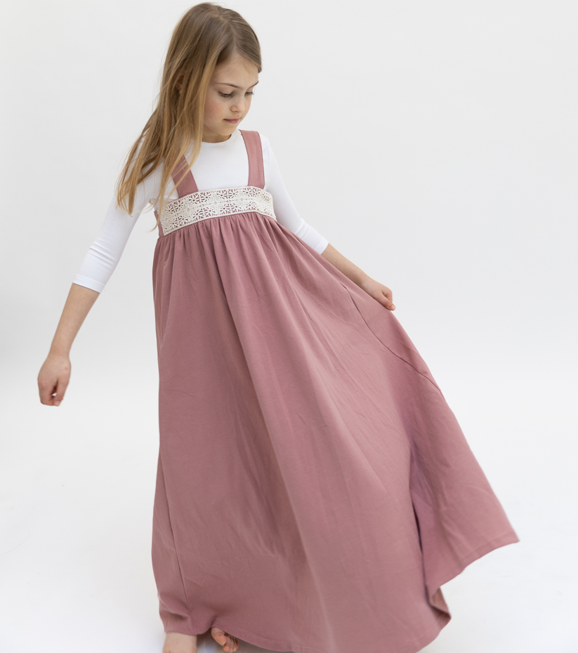 Jumper Crochet Chest Robe - Dk. Mauve