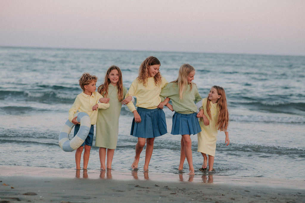 Big Emblem Top - Pale Yellow