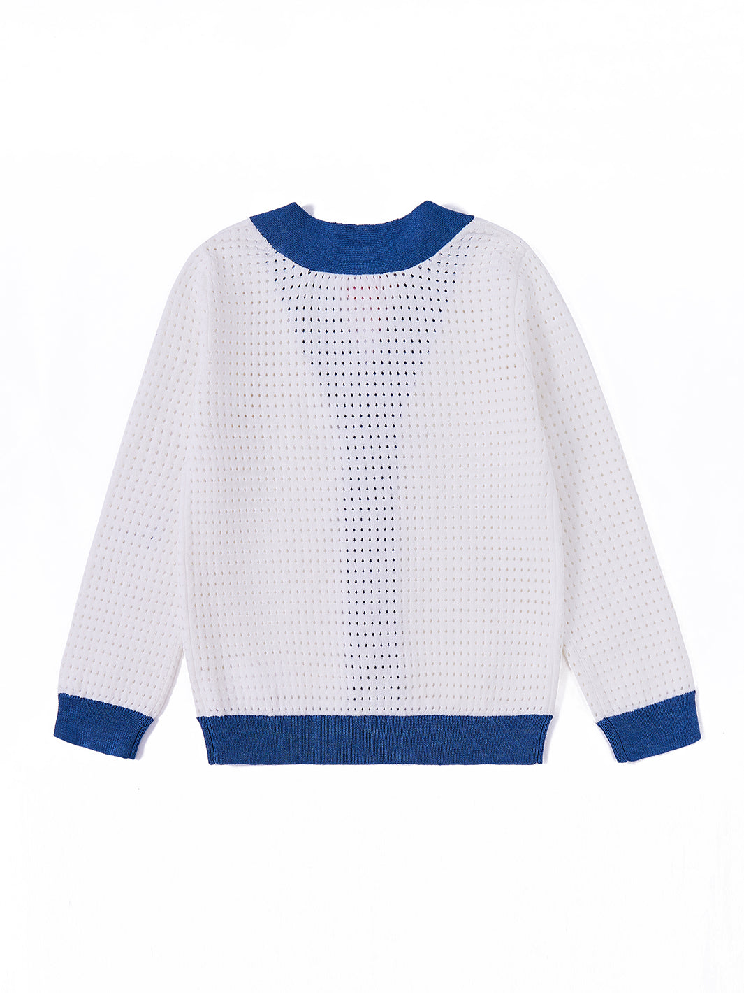 Cardigan Eyelet Combo Sweater