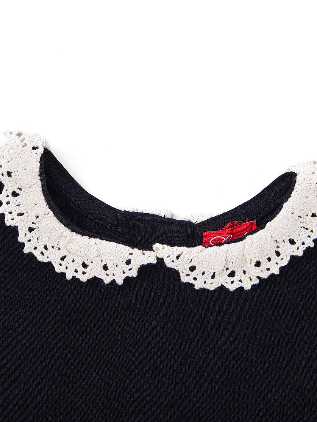 Lace Collar T-shirt - Black