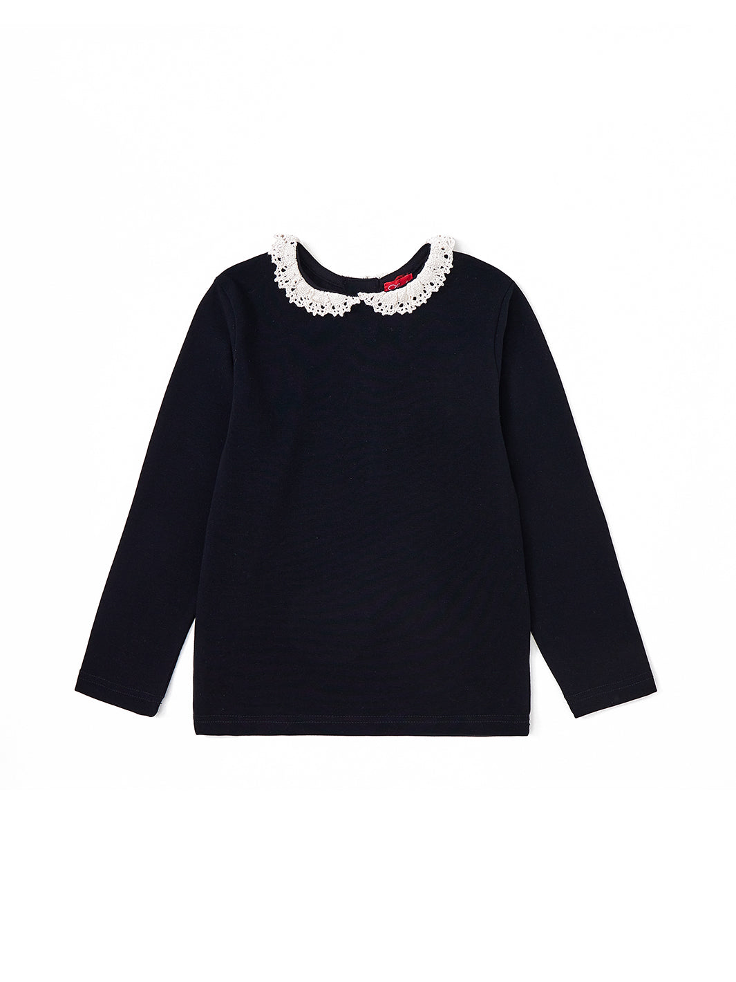 Lace Collar T-shirt - Black