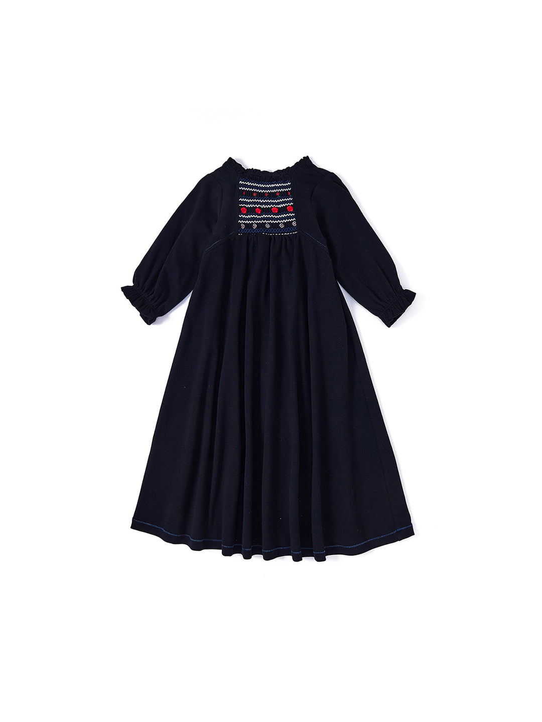 Embroidery shirring robe