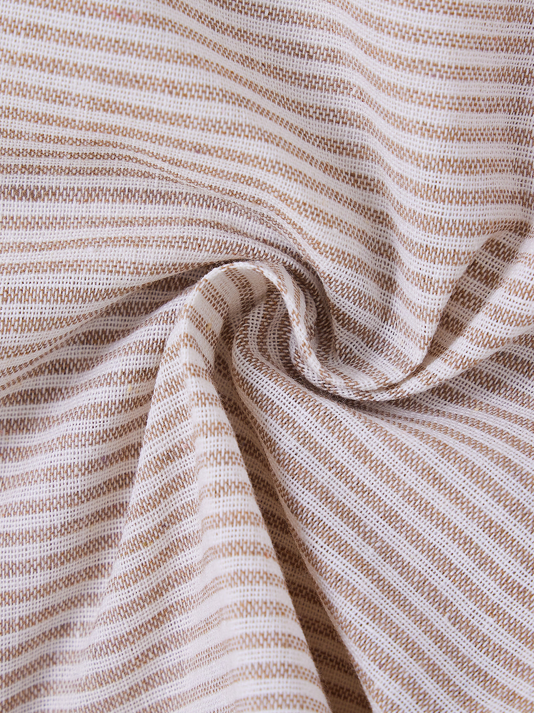 Linen Striped Short Pants - Beige