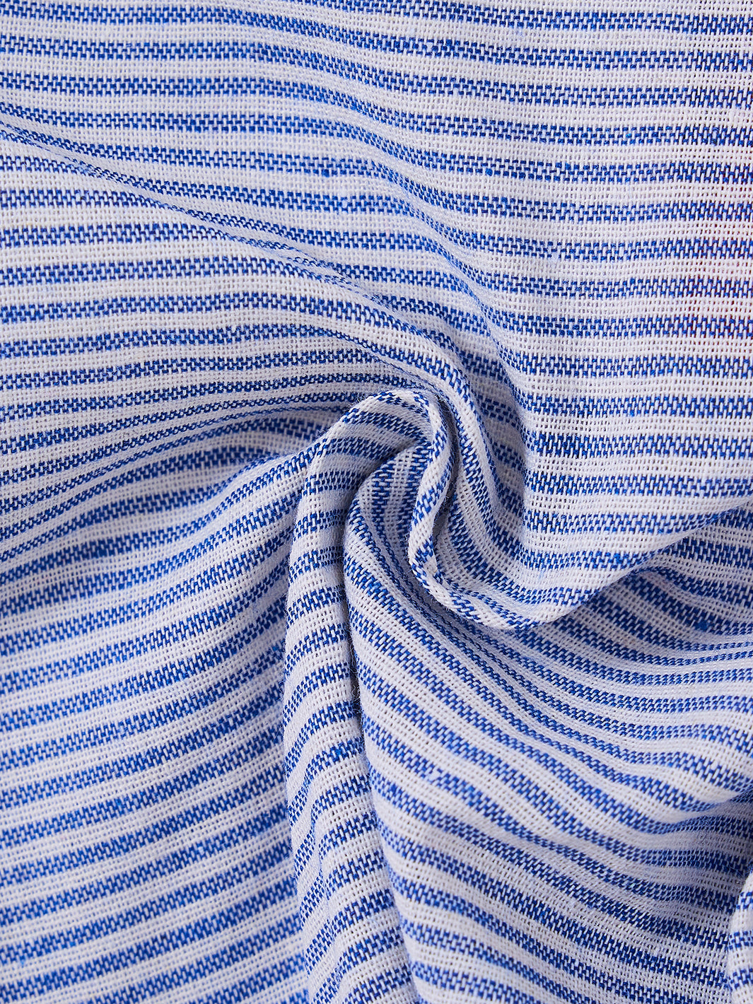 Linen Striped Short Pants - Blue