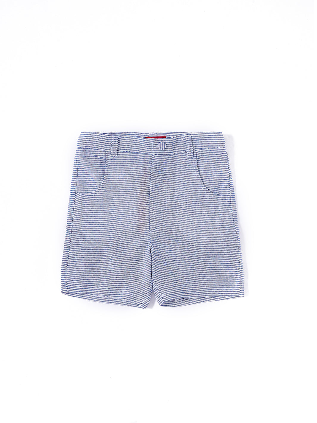 Linen Striped Short Pants - Blue