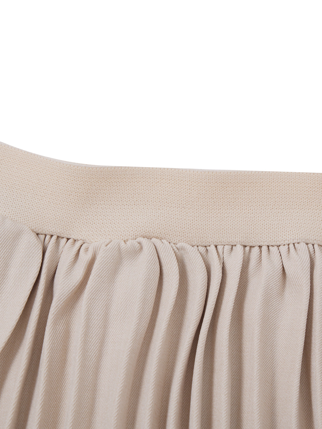 Solid Accordion Pleated Skirt - Beige