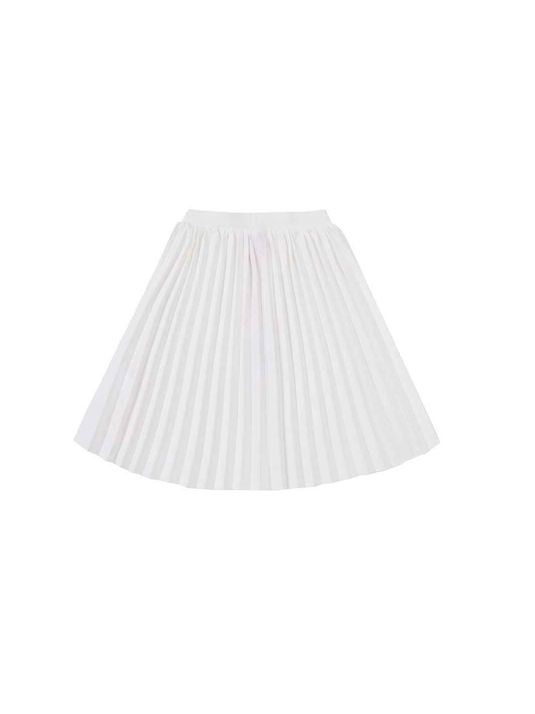 Solid Accordion Pleated Skirt - Winter white