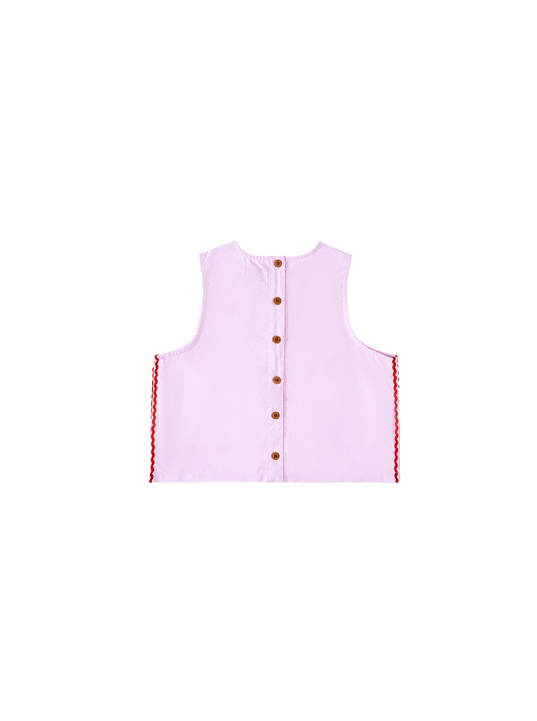 Rickrack Crop Vest - Lt. Pink