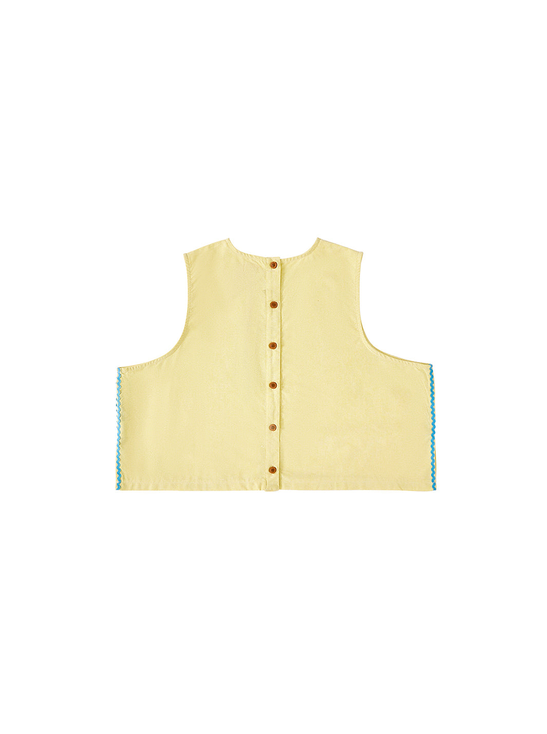 Rickrack Crop Vest - Yellow