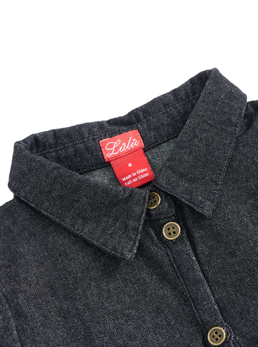 Denim Trim Dress - Black Denim