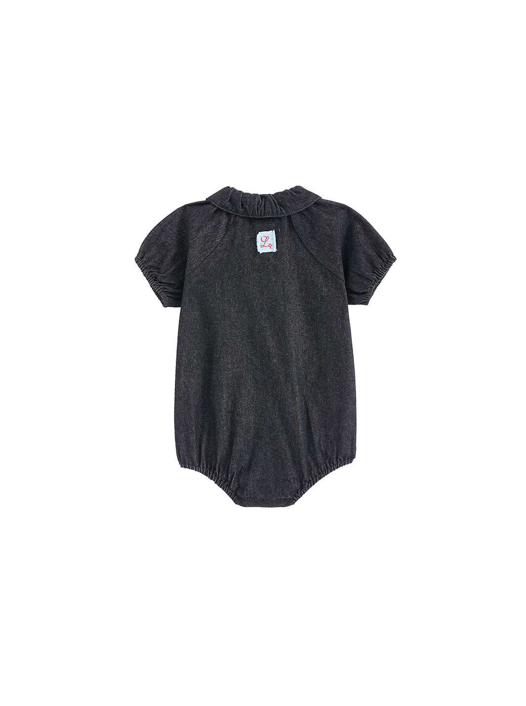 Baby Denim Trim Romper - Black Denim