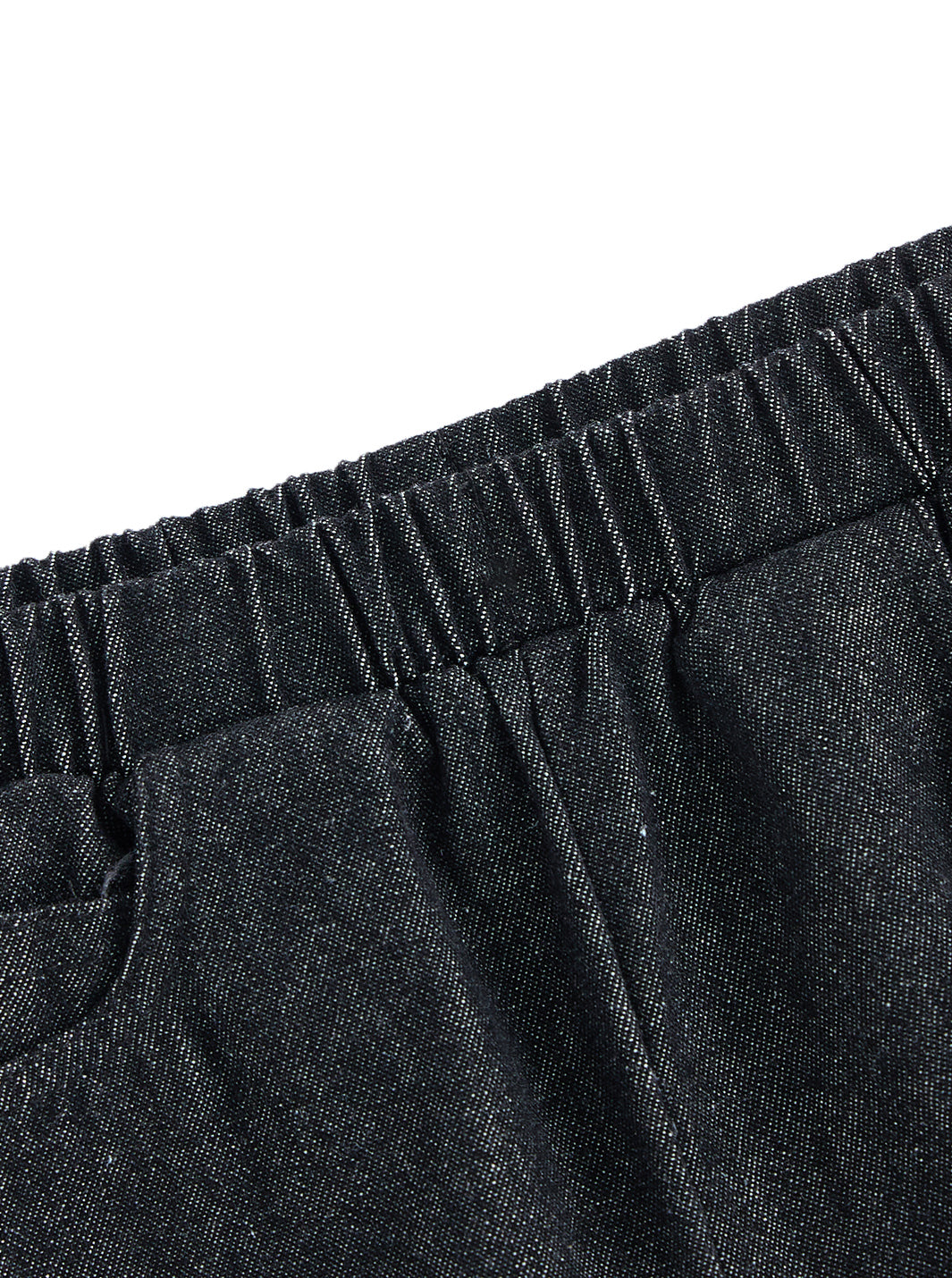 Denim Short Trim Pants - Black Denim