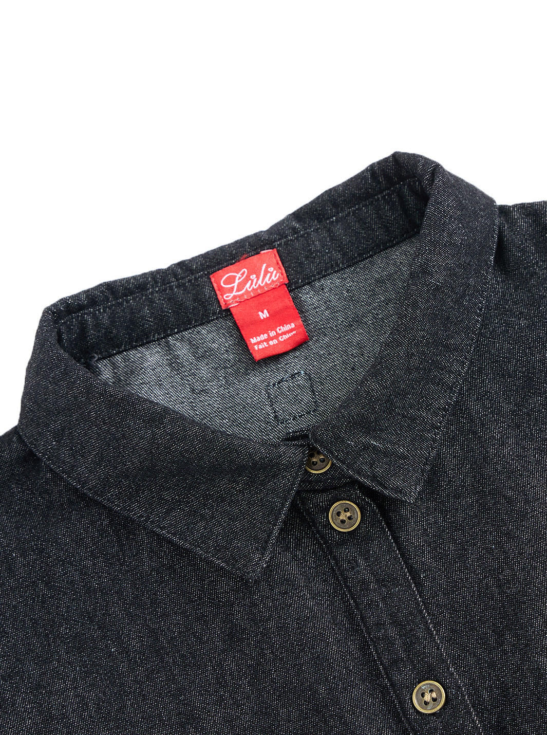 Denim Pocket Trim Shirt - Black Denim