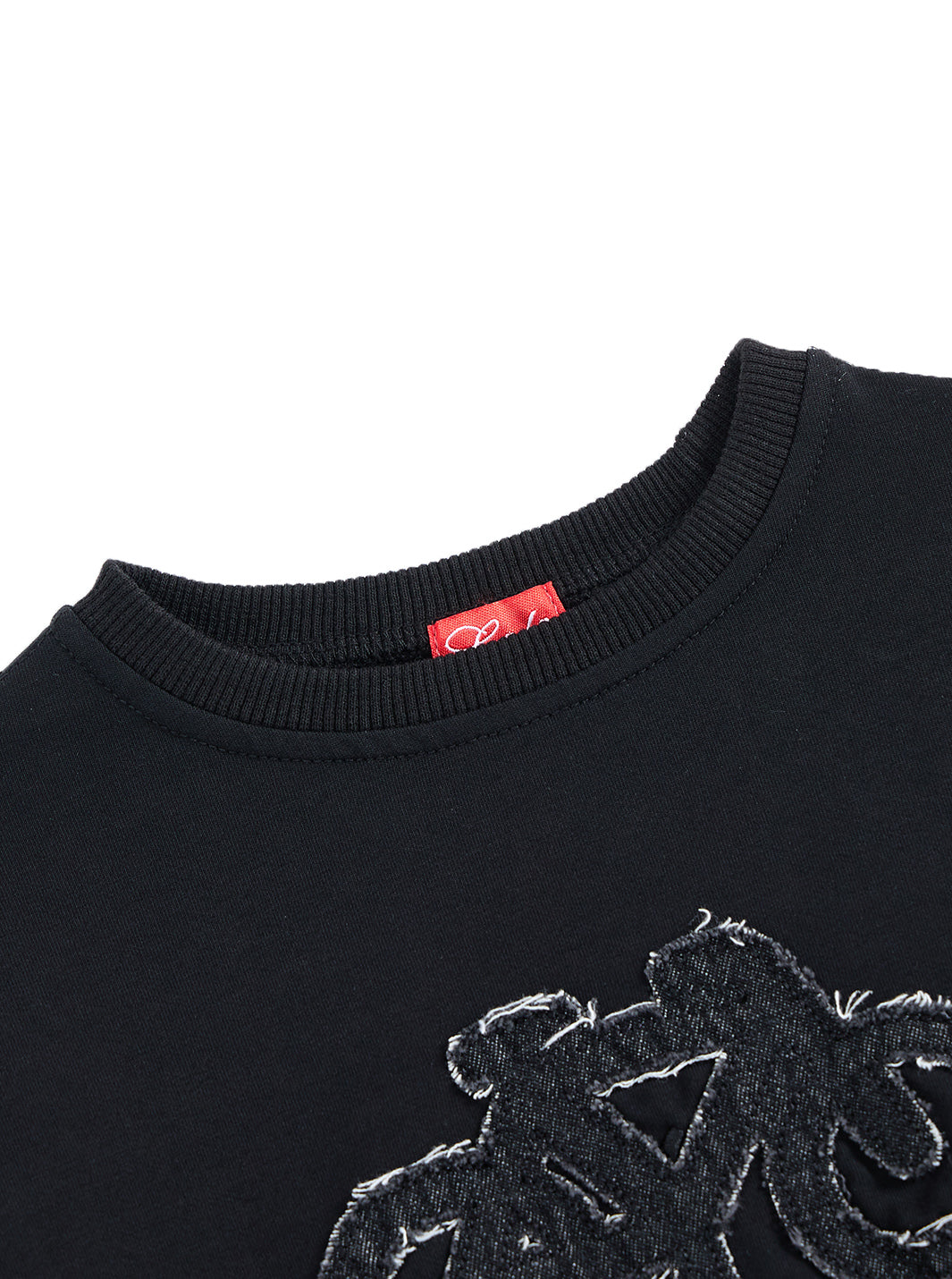 Denim Applique Top - Black