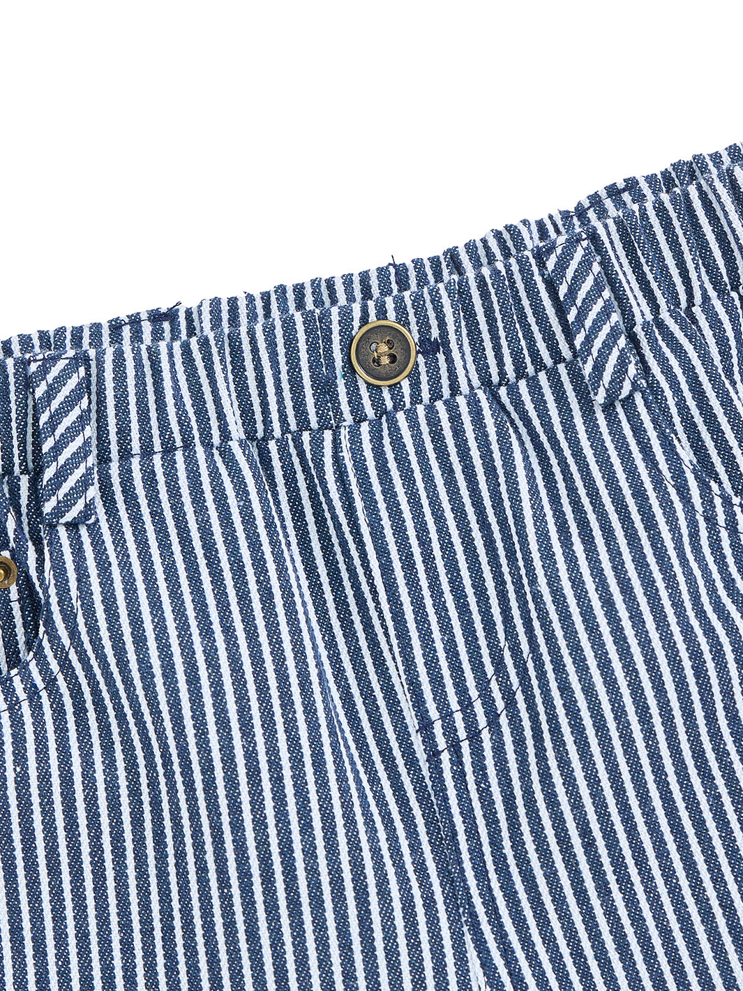 Denim Striped Shorts - Navy