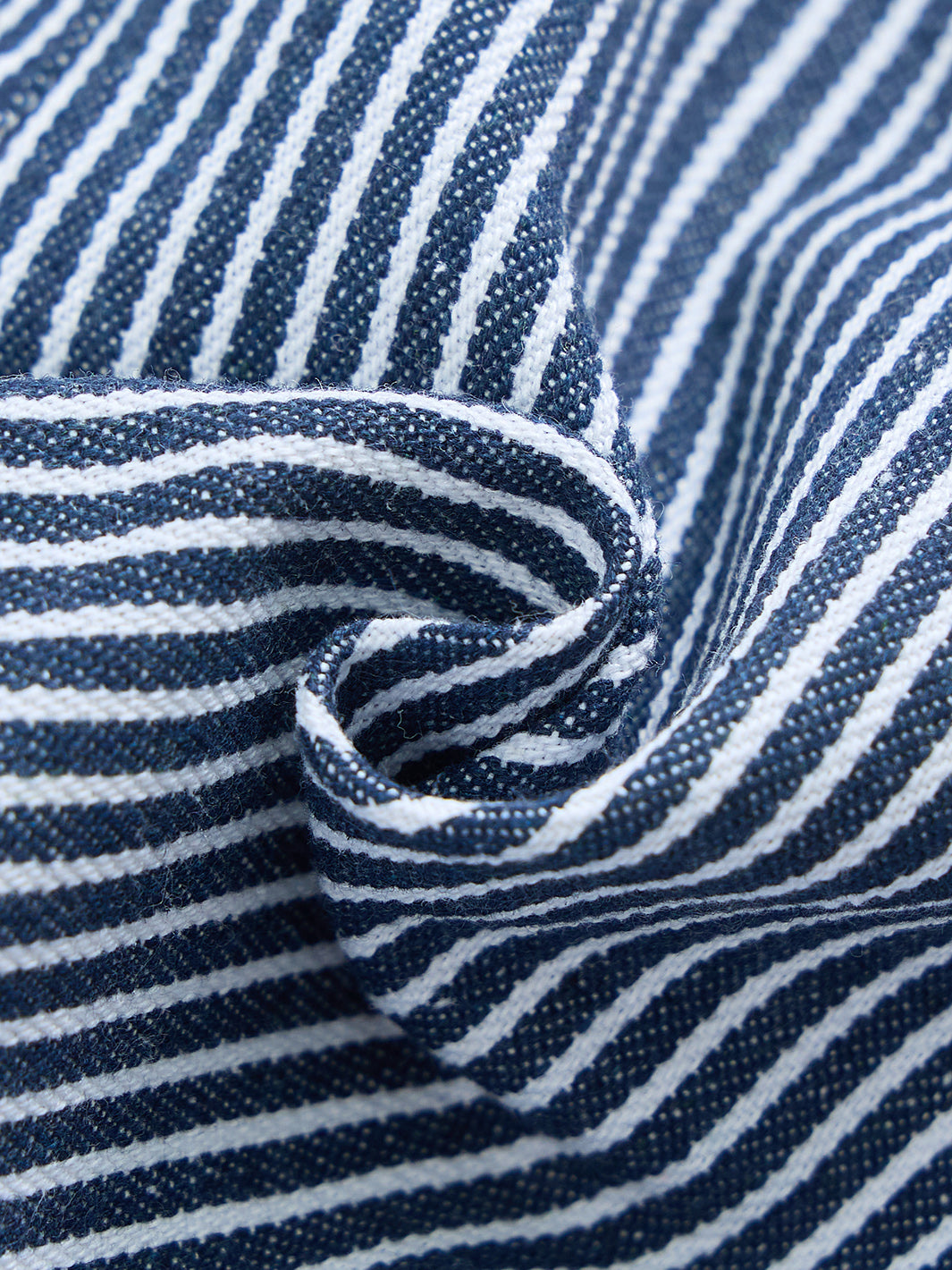 Denim Striped Shorts - Navy