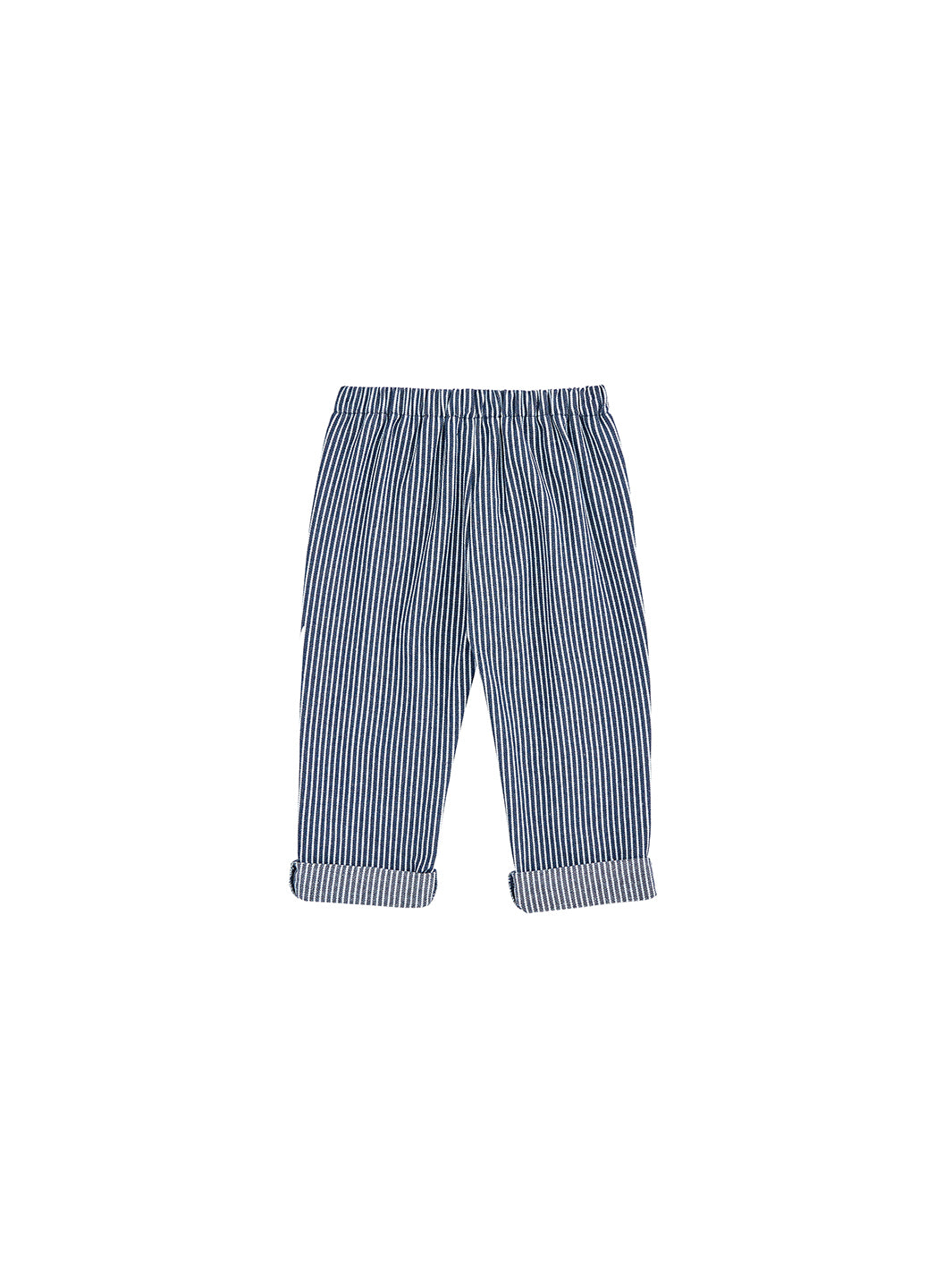 Elastic Waist Long Pants - Navy