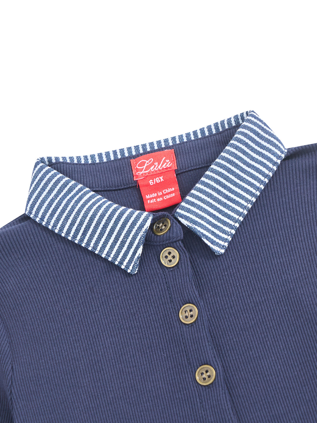 Trim Long Sleeve Polo - Navy