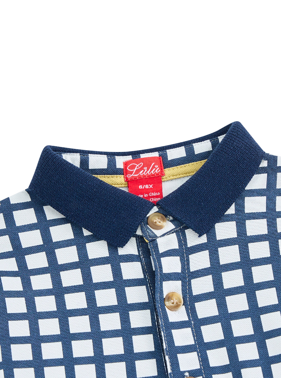 Gingham Print Polo