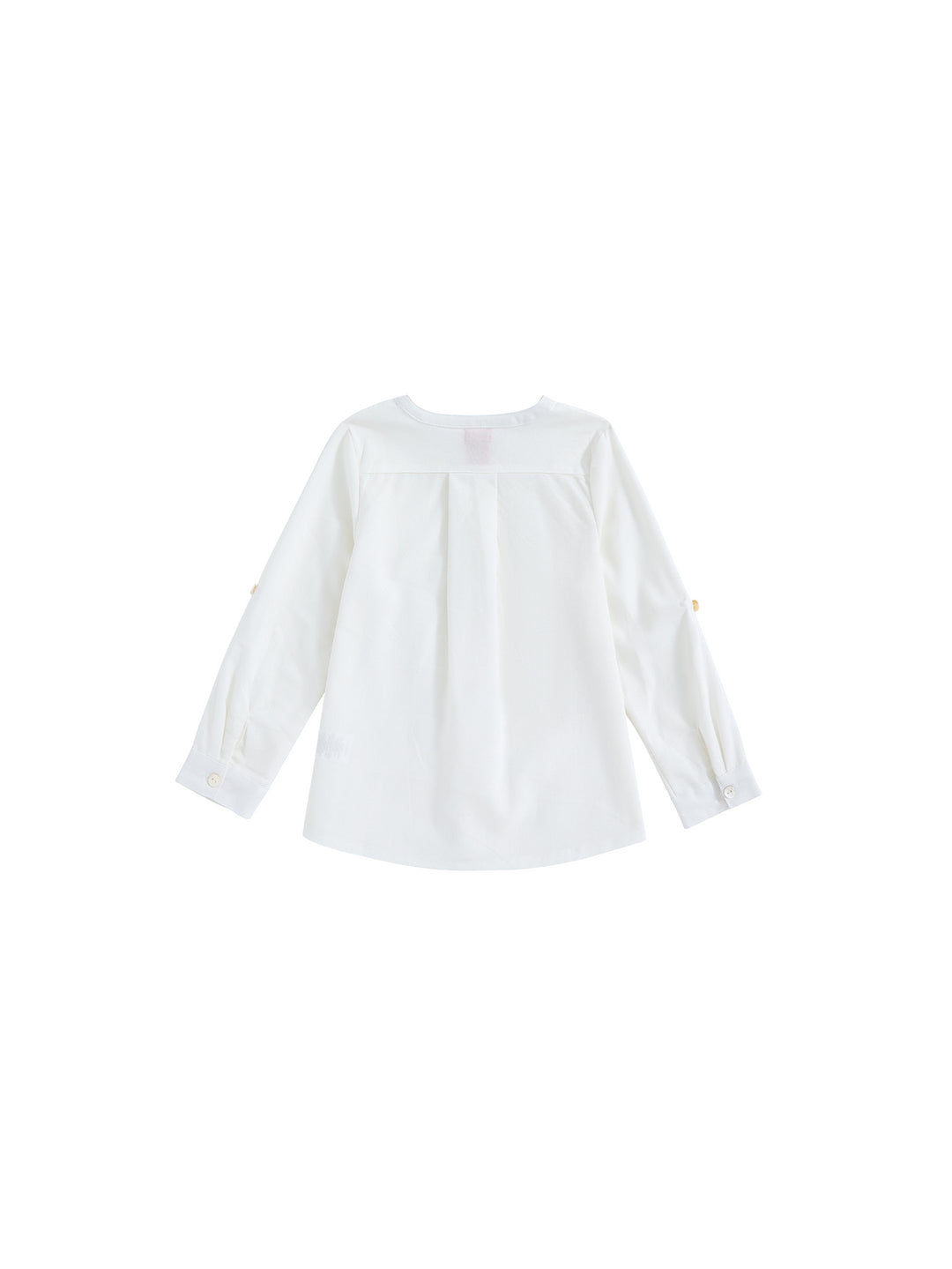 Front Embroidered Long Shirt - Off White/Black