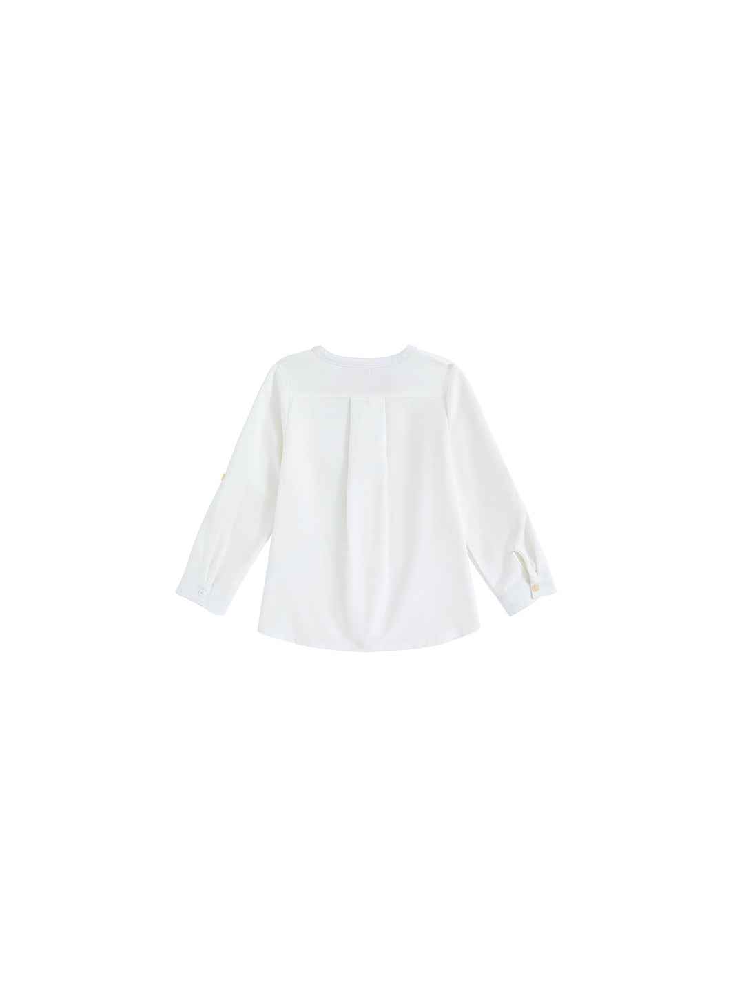 Front Embroidered Long Shirt - Off White