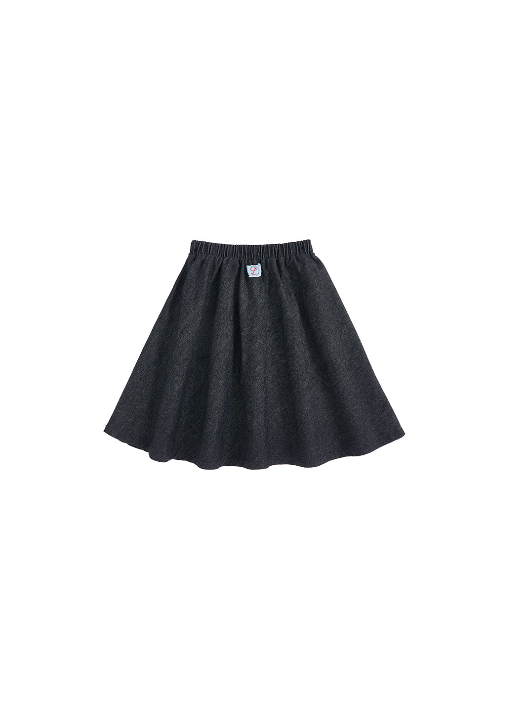 Denim Patch A-line Skirt - Black Denim