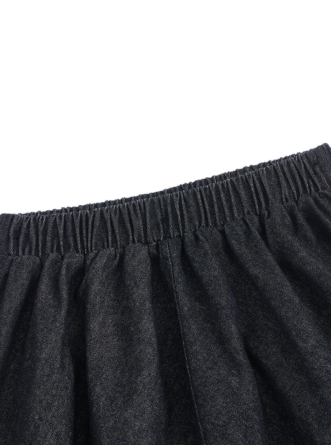 Denim Patch A-line Skirt - Black Denim