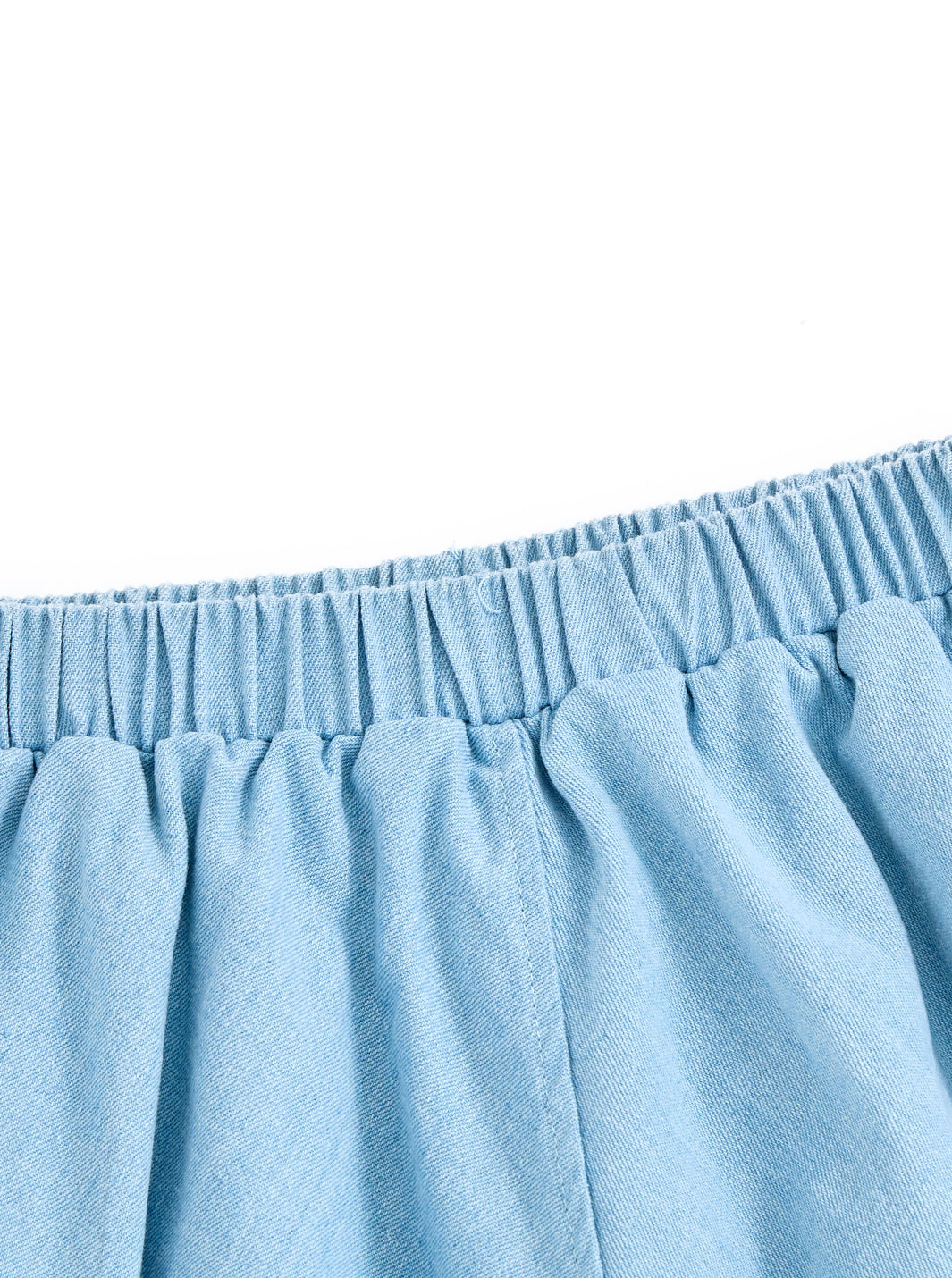 Denim Patch A-line Skirt - Pale Blue Denim