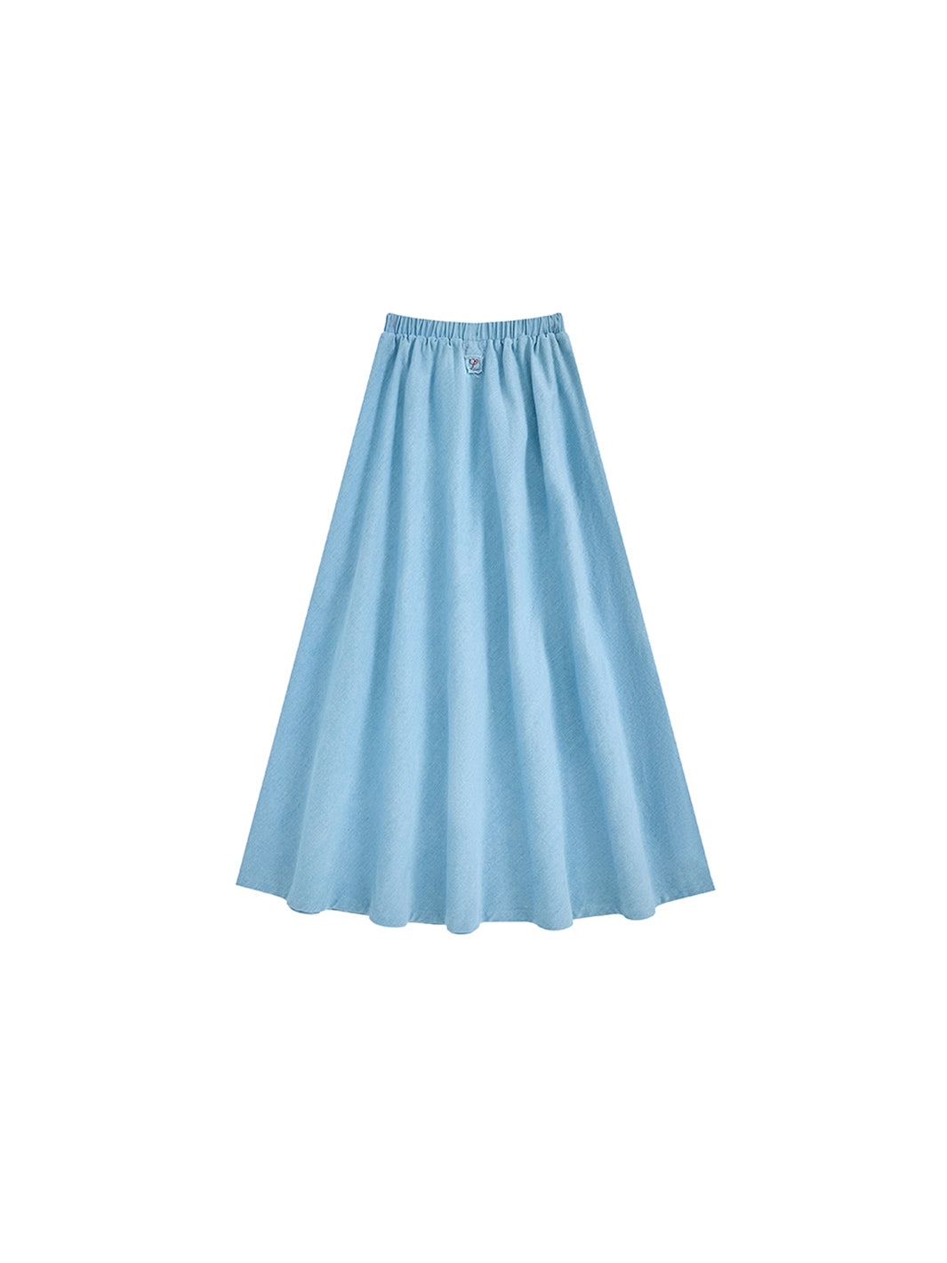 Denim Patch Midi Skirt - Pale Blue Denim