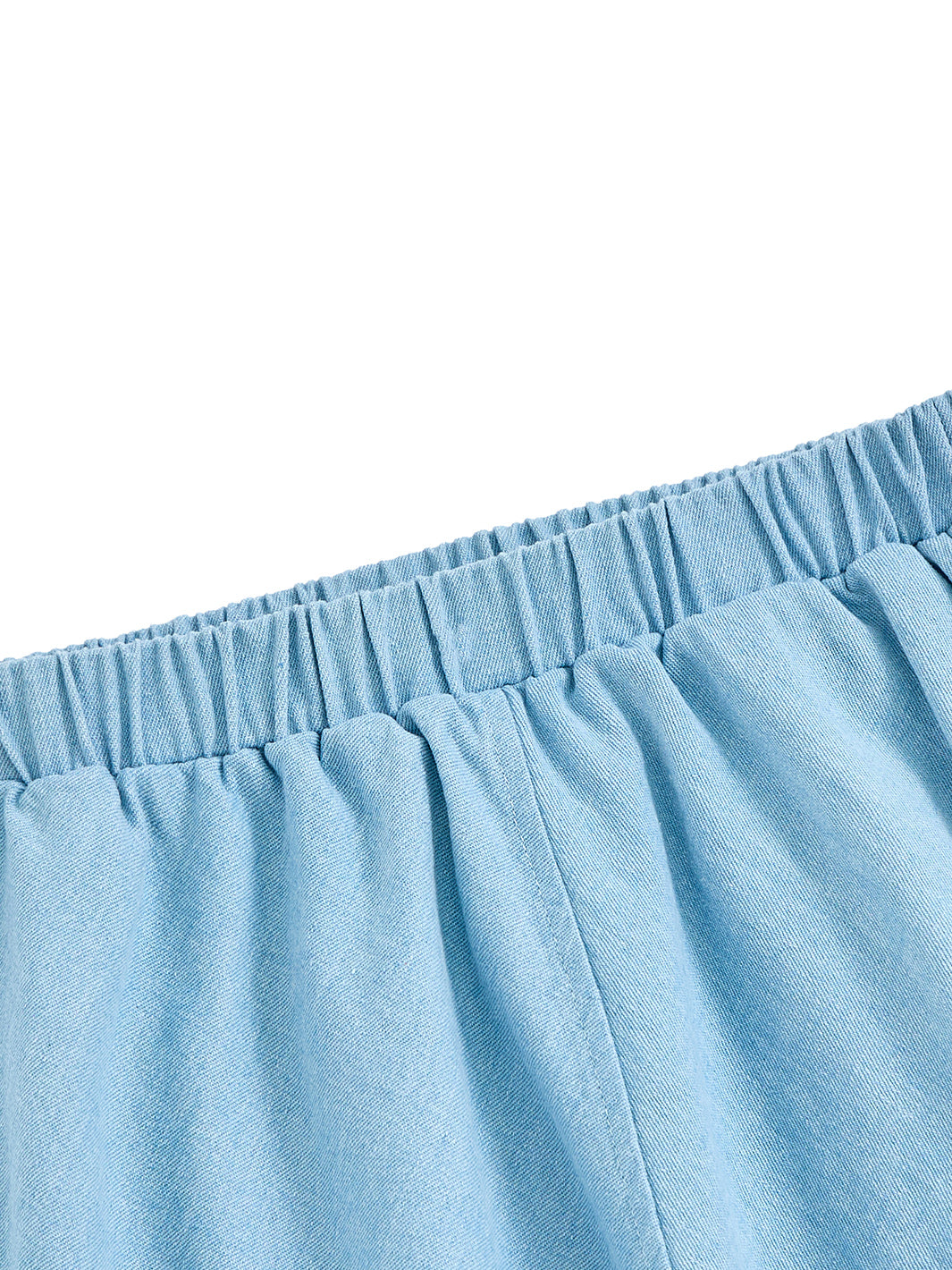 Denim Patch Midi Skirt - Pale Blue Denim