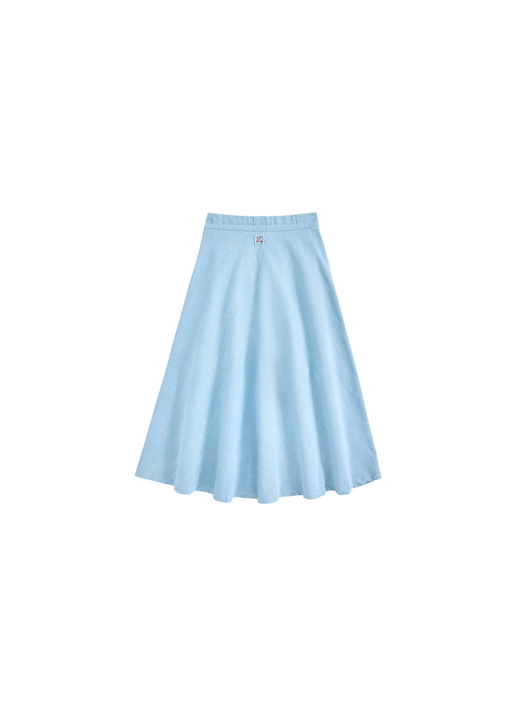 Denim Patch Classic Midi Skirt - Pale Blue Denim