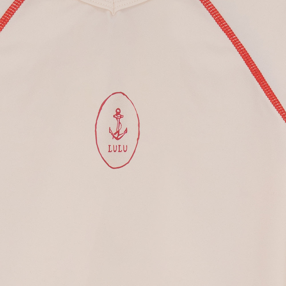 Boy Seersucker Stripe Swim Set - Red Stripe