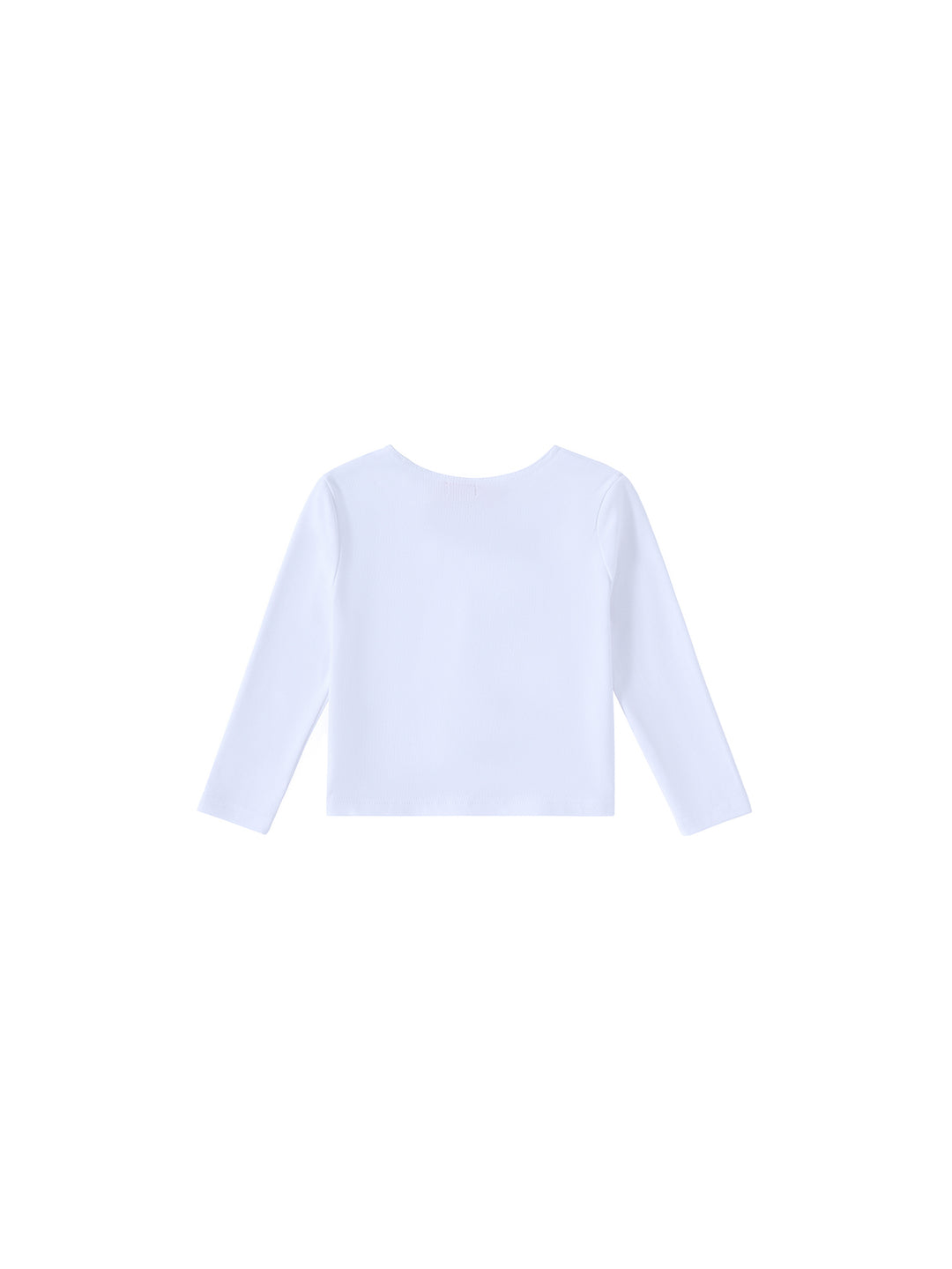 Basic Cardigan Crop Length T-shirt - White