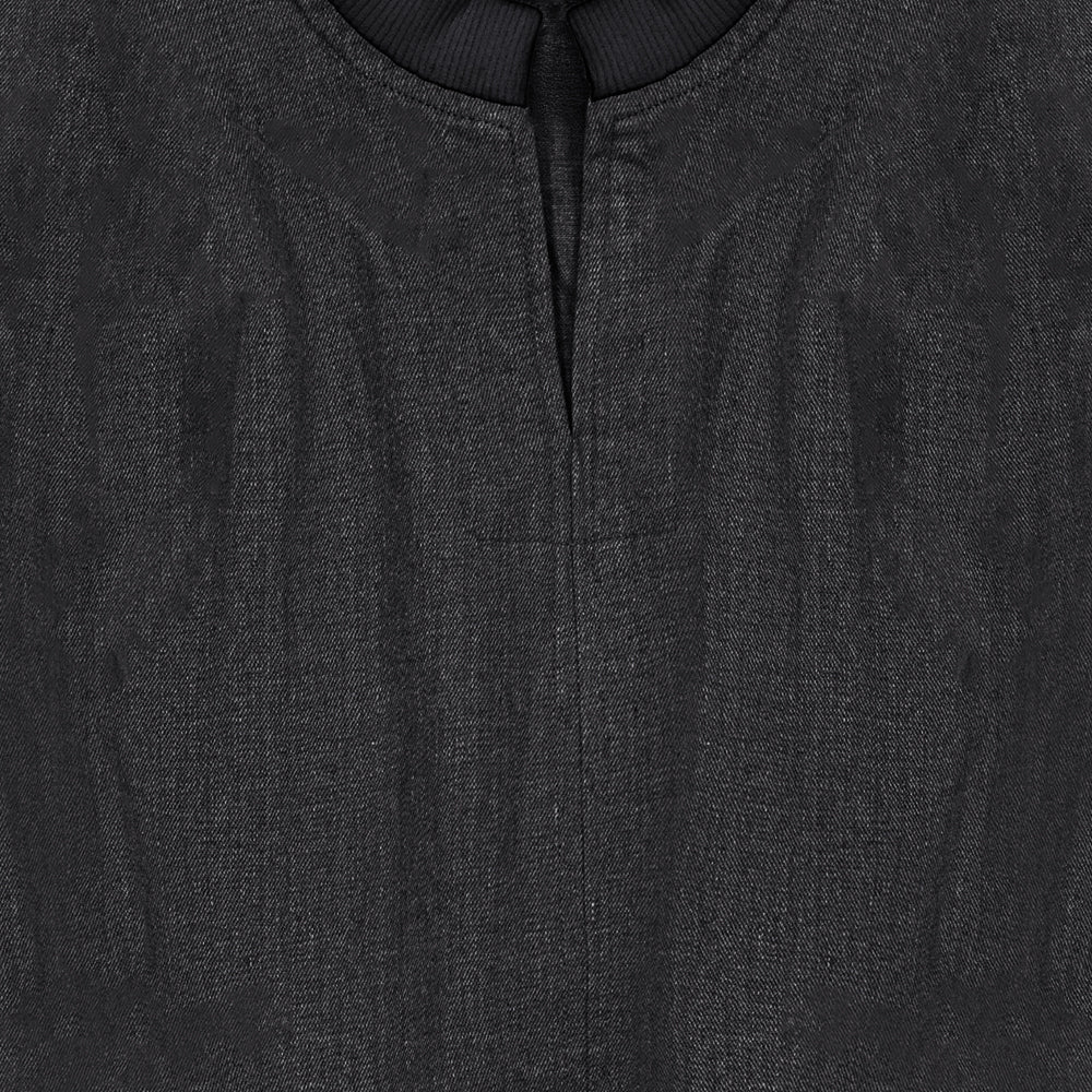 Denim Trim Vest - Black Denim