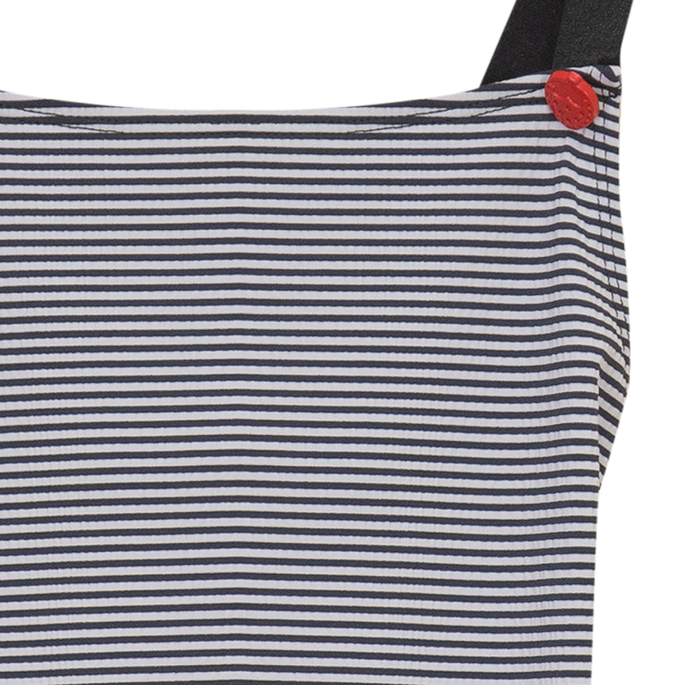 Seersucker Stripe Swimsuit - Black Stripe