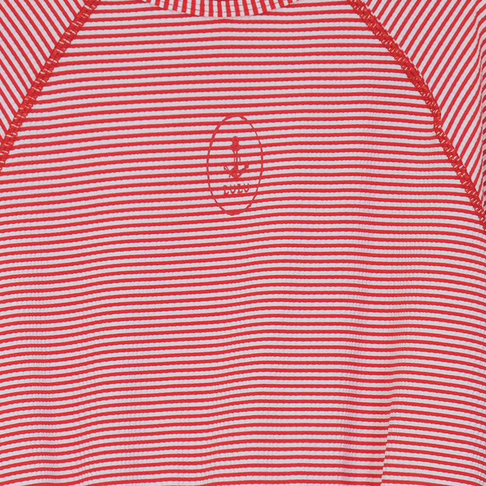 Seersucker Stripe Swim Dress - Red Stripe