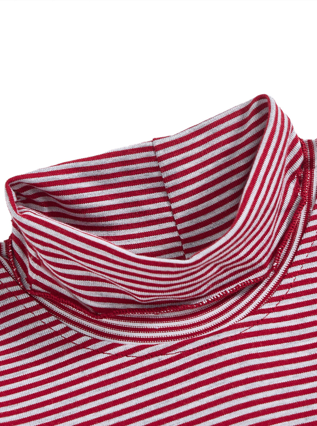 Baby Mock Neck Striped Set -  Burgundy