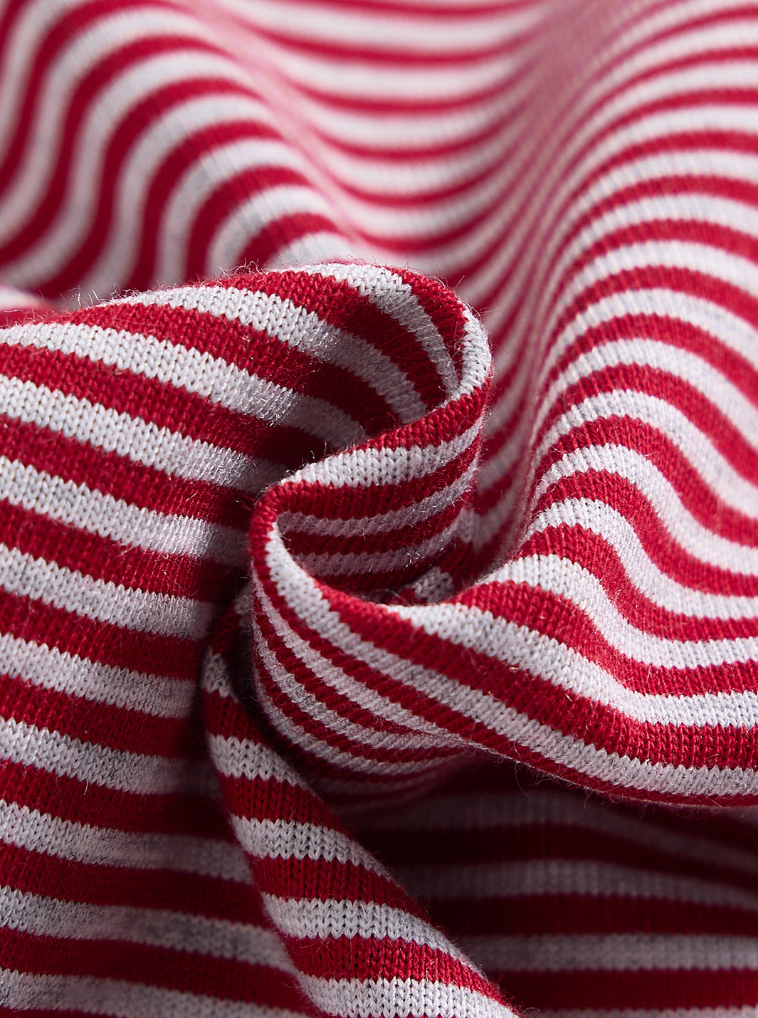 Stripe Mock Neck T-shirt - Burgundy