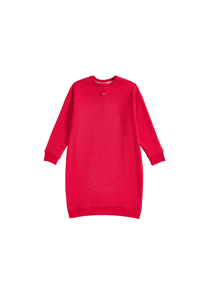 French Terry Dress - Red
