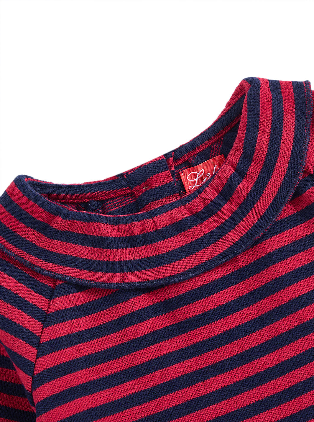 Striped Ruffle Collar Top