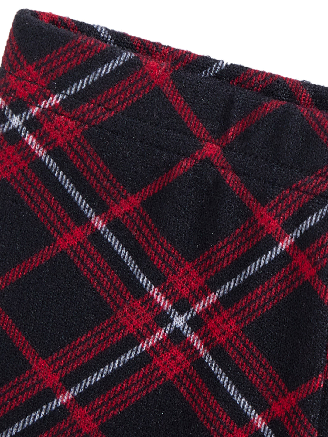 Baby Plaid Mock Neck Set - Burgundy