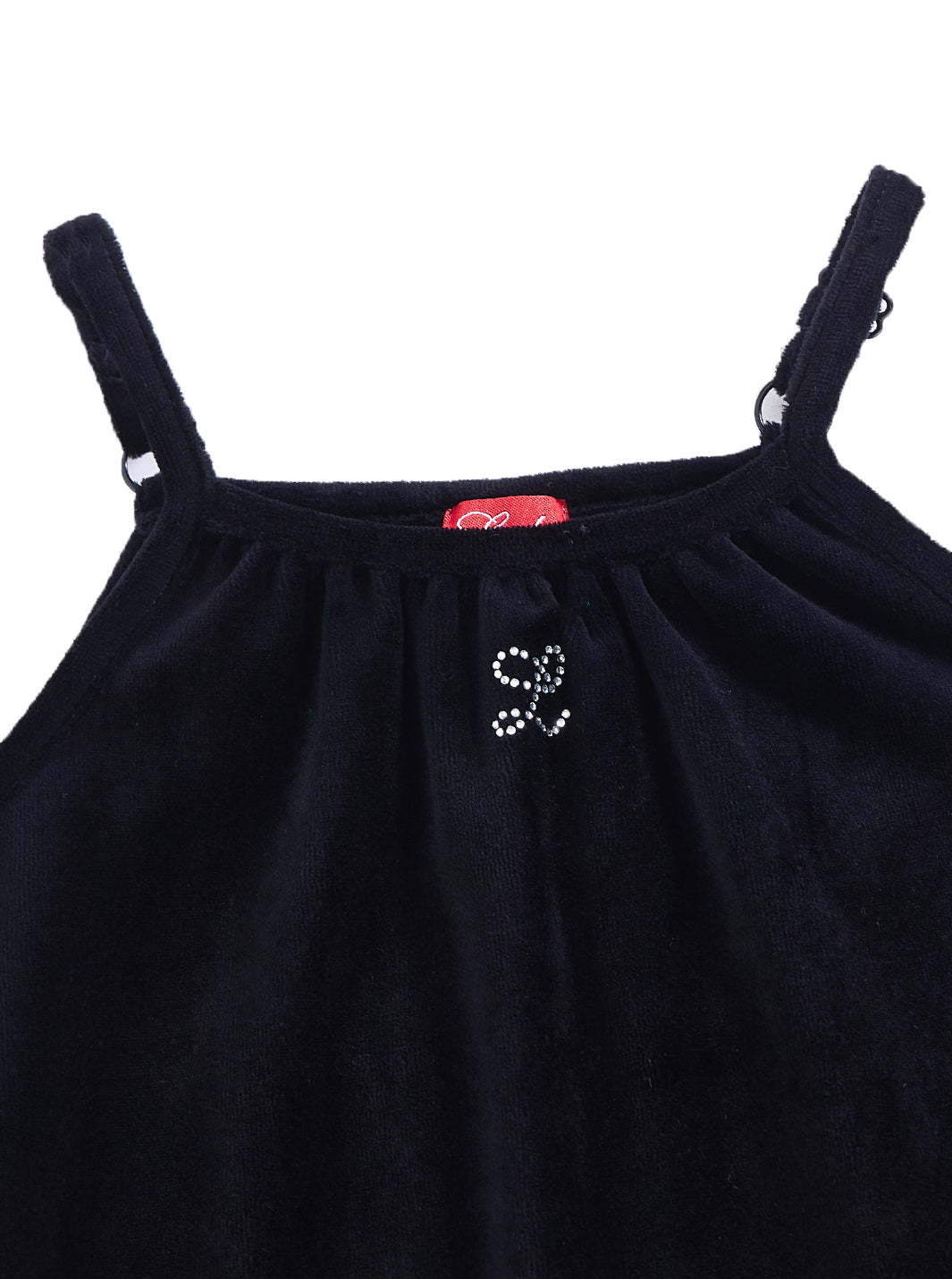 Baby Velour Studded Strap Overall