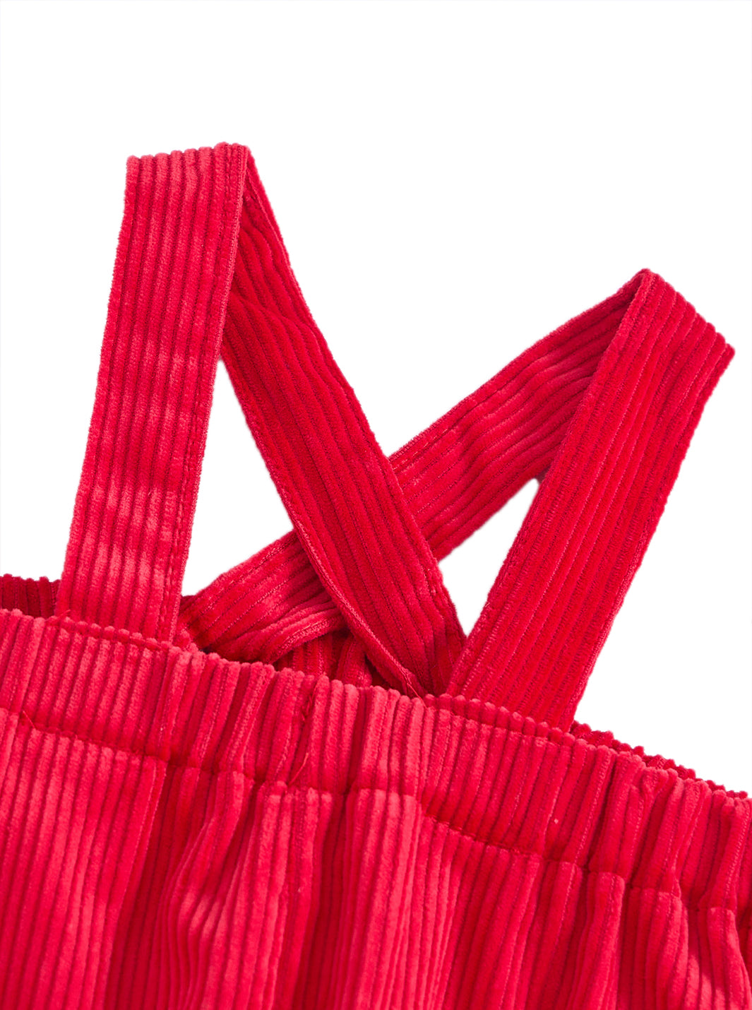 Corduroy Overall-Red