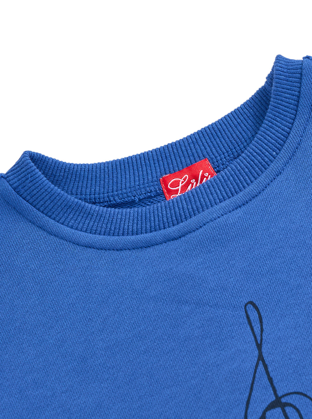 Musical Note Print Top - Royal Blue