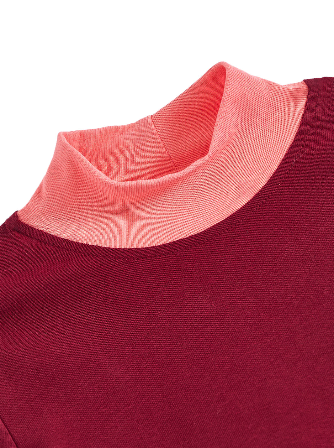 Contrast Mock Neck Dress