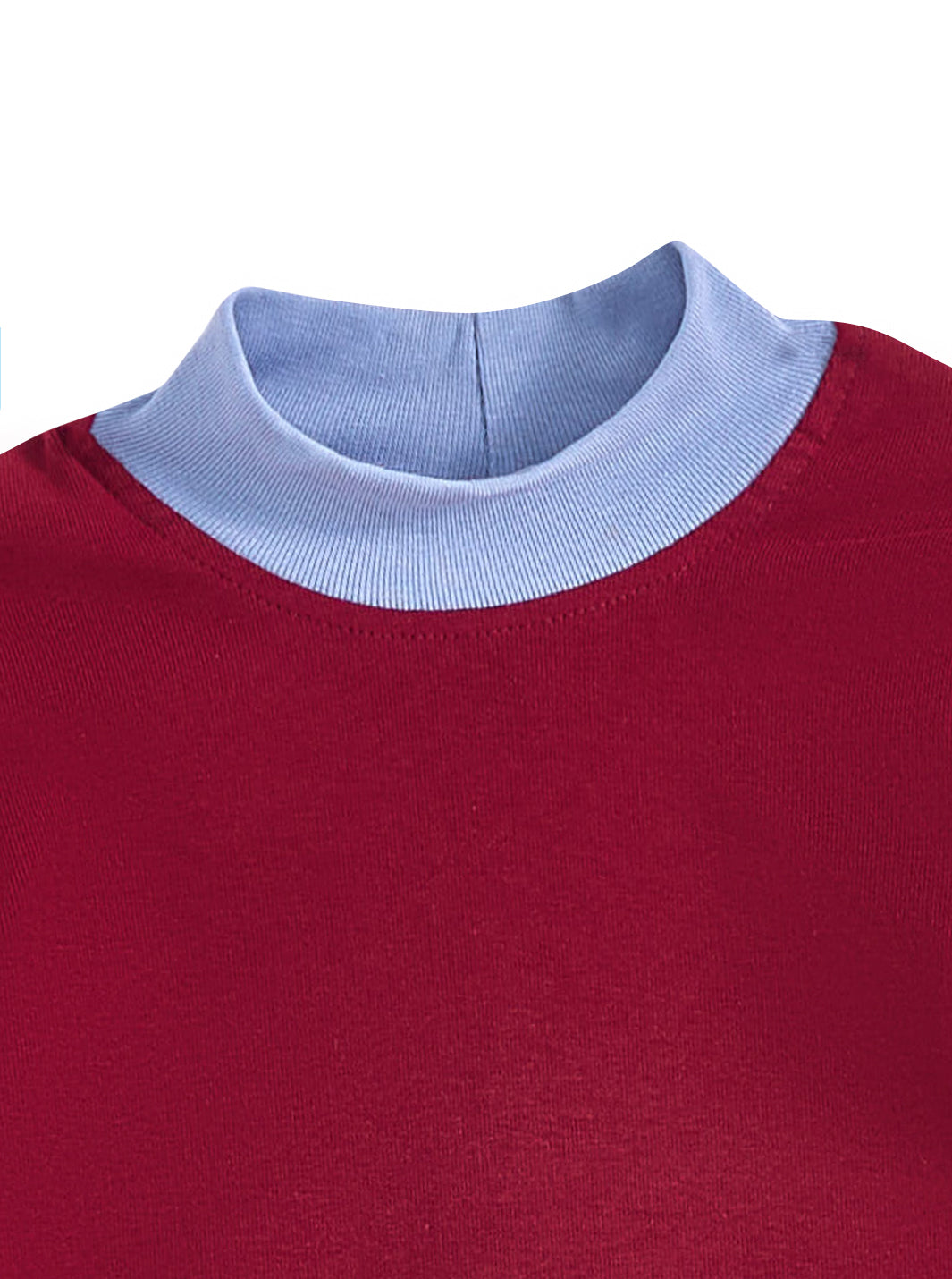 Baby Contrast Mock Neck Set - Boy