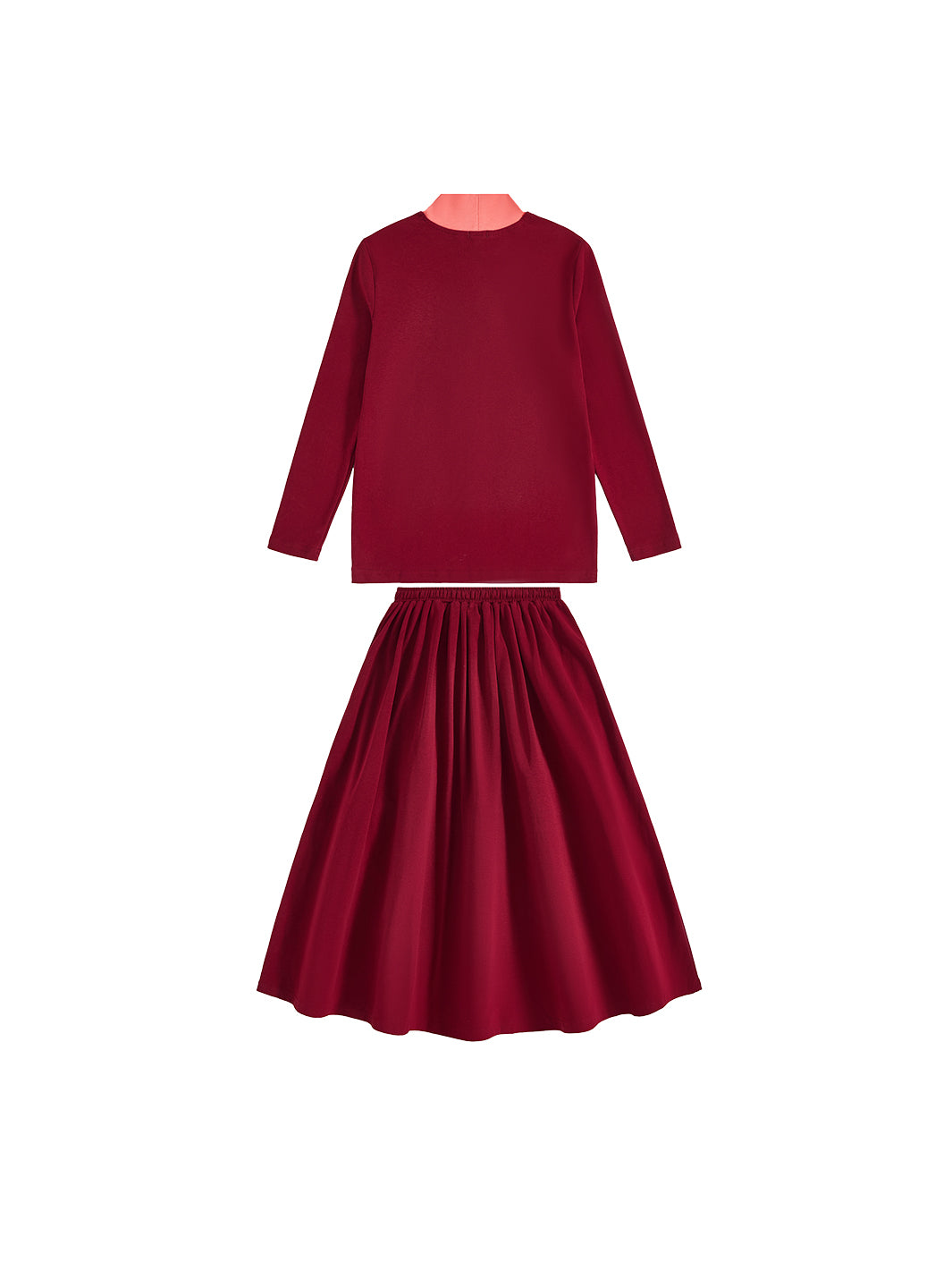 Mock Neck Tea Length Set