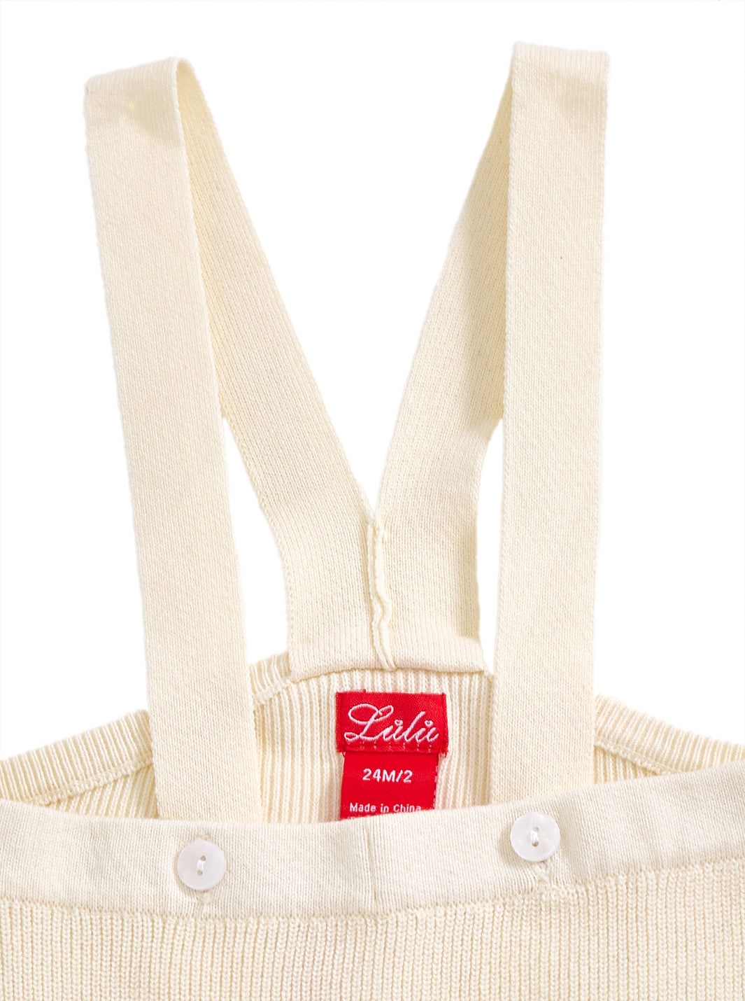 Baby Knit Legging Overall - Almond White