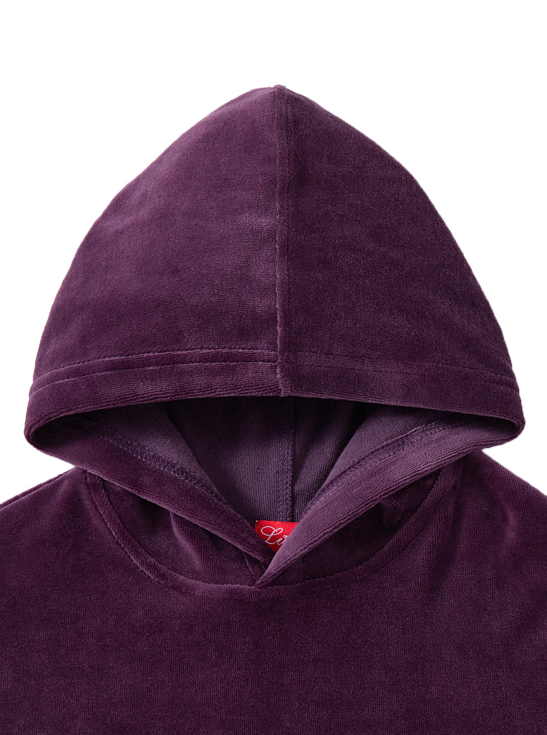 Velour Hooded Crop Length Top