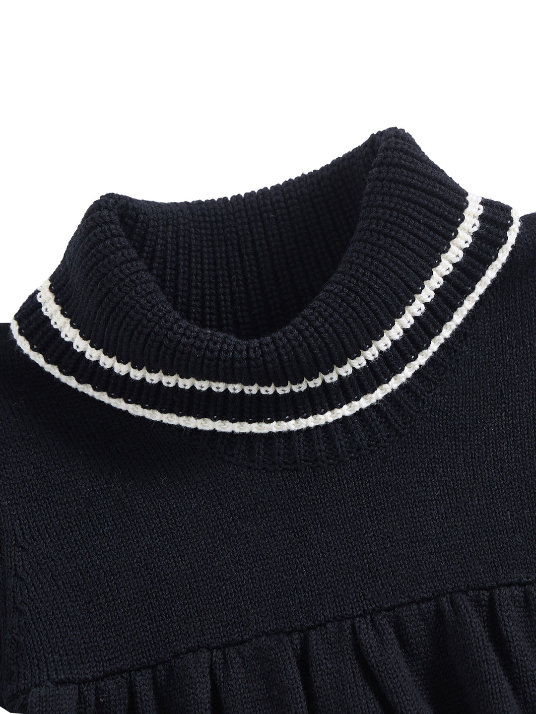 Knit Turtleneck Stripe Dress